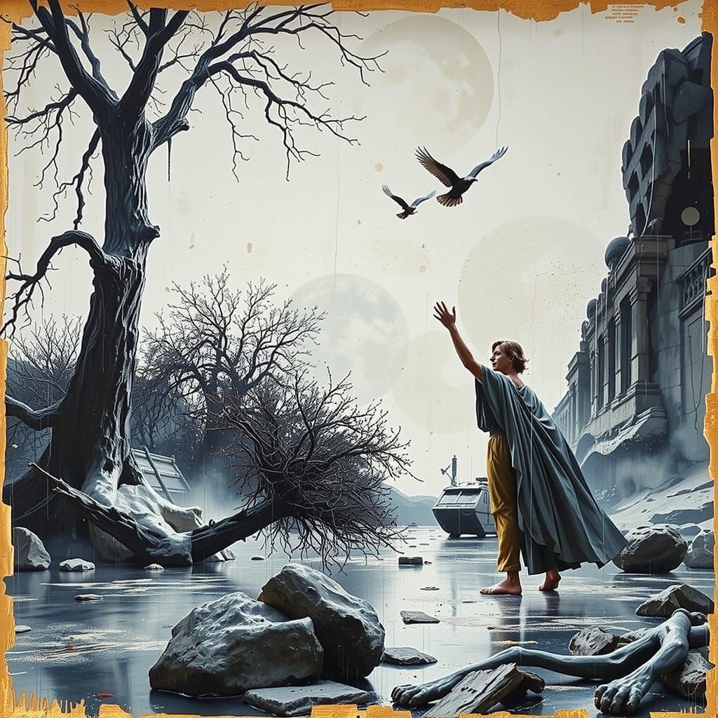 Hyperrealistic Sculpture with Dynamic Lighting and Vivid Col...