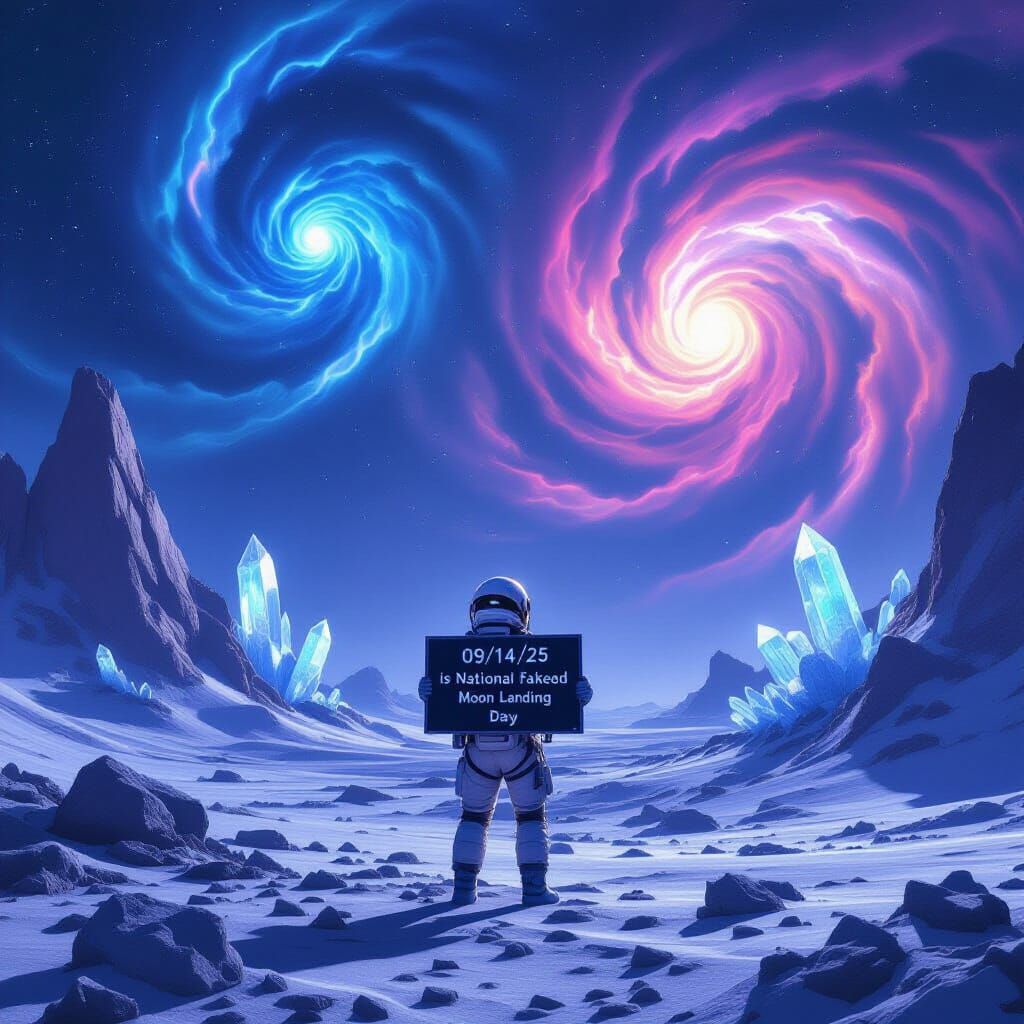 Astronaut on Alien Planet Gazing at Nebulae, Hyperrealistic ...