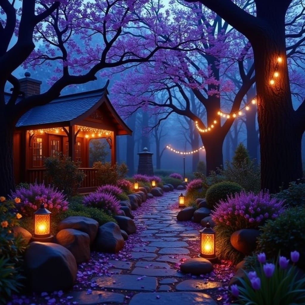 Enchanted Forest at Twilight: A Matte Painting