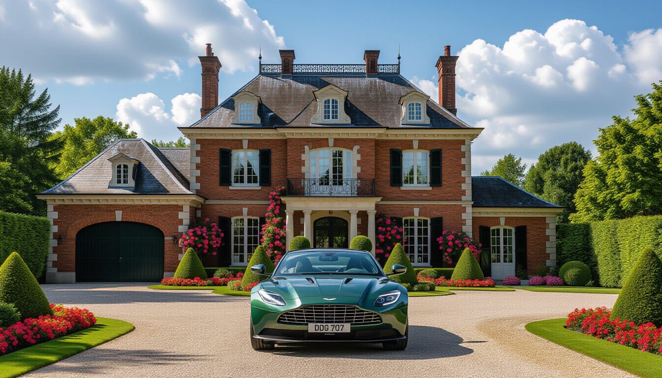 Elegant Aston Martin DBX 707 Parked at Victorian Chateau