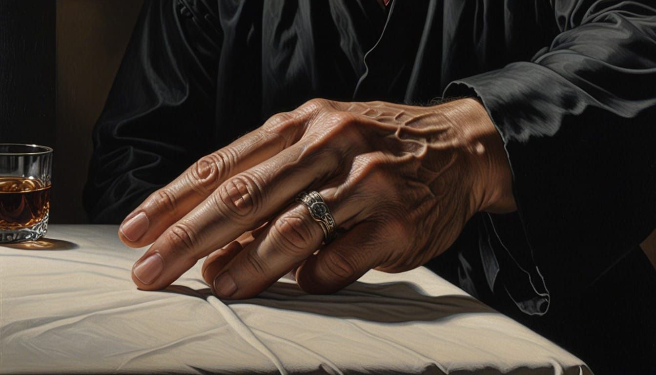 Baroque Finger in Exquisite Detail, Gothic Rings, Hyper-Real...