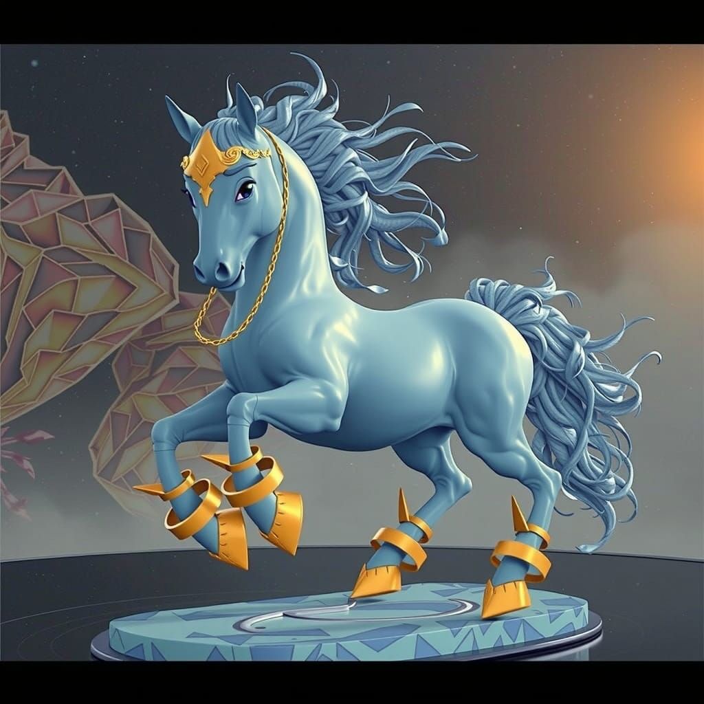 Vibrant Anime-Style Horse in Stunning 8K Detail