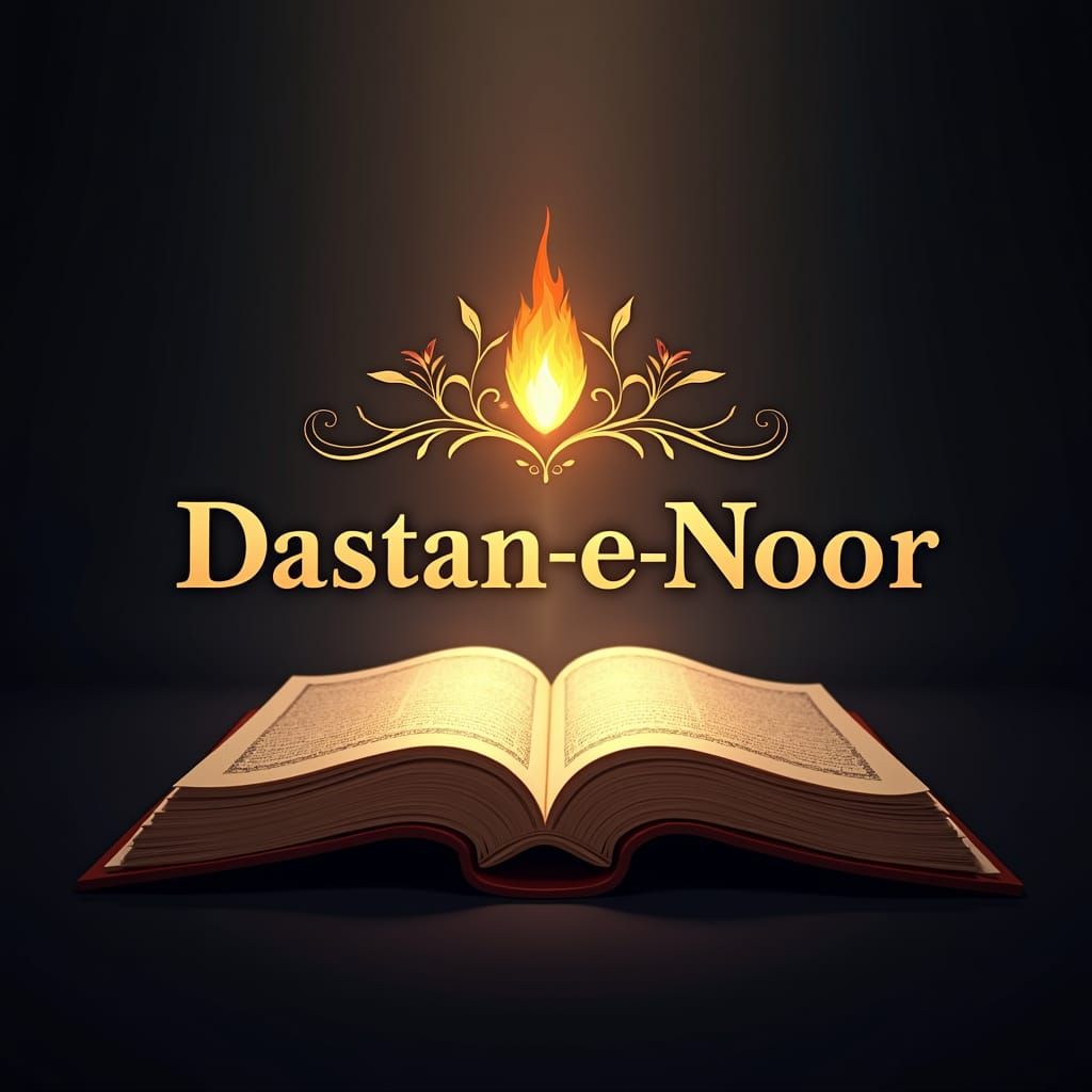 Glowing Book Logo with Elegant Lettering in Digital Art