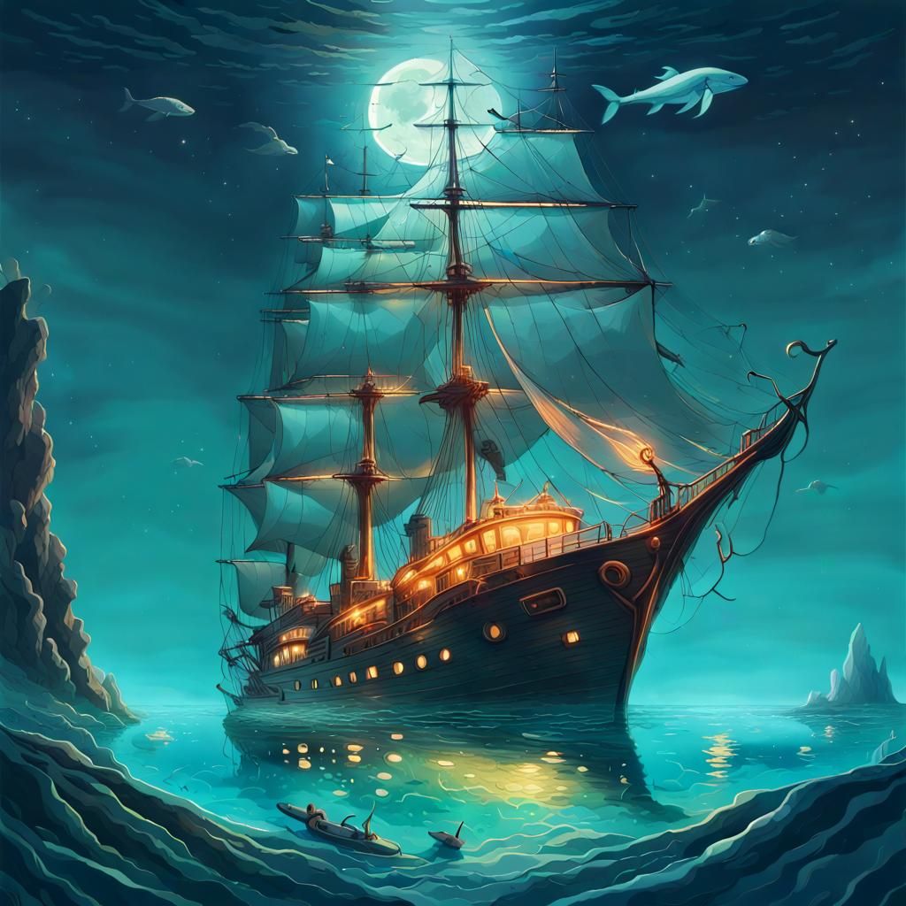 Surreal Kraken in Ocean Depth