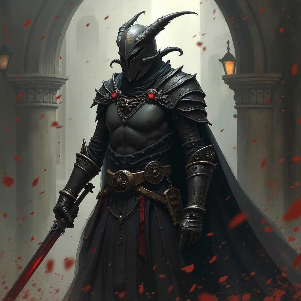 Bleak Medieval Landscape in Dark Fantasy Style