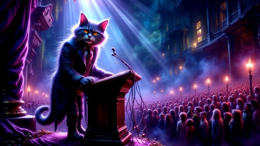 The Cheshire Cat as a slick politician.