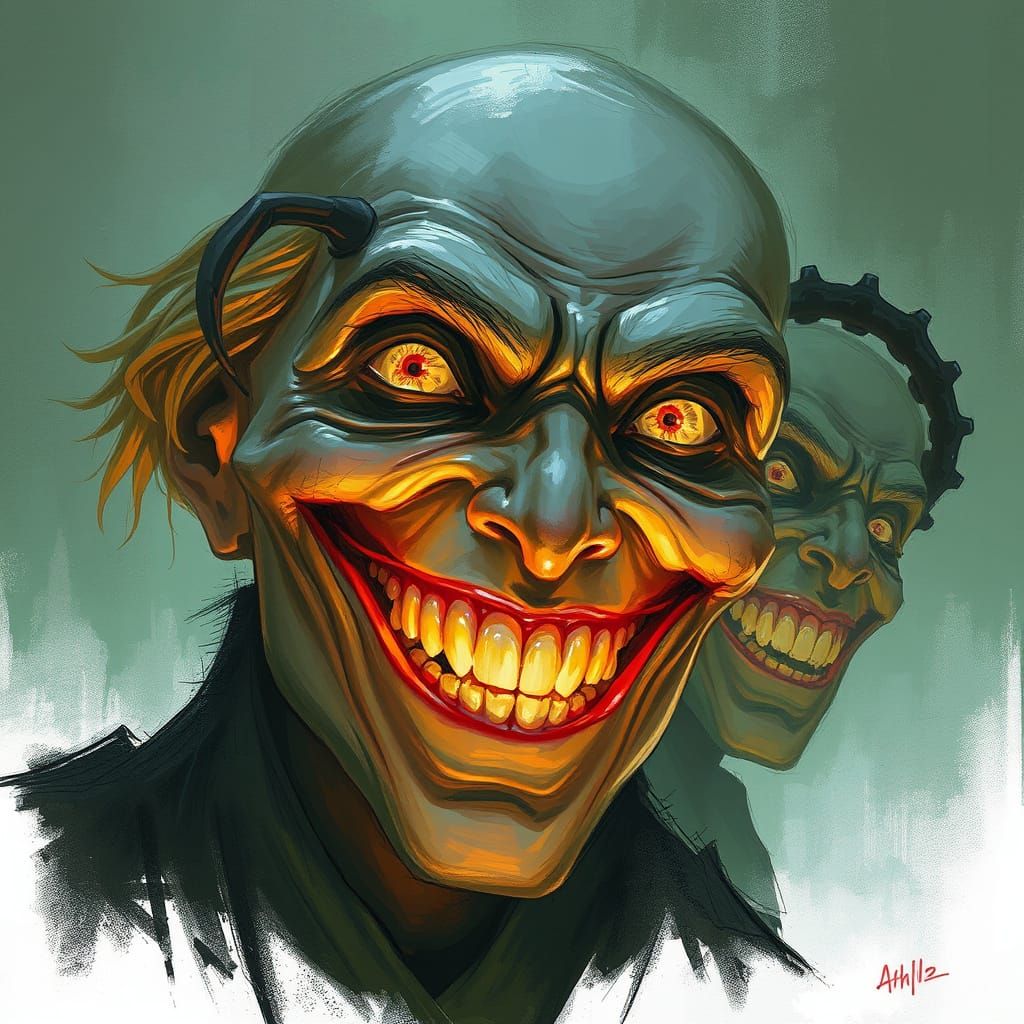 Sinister Portrait in Dark Fantasy Style