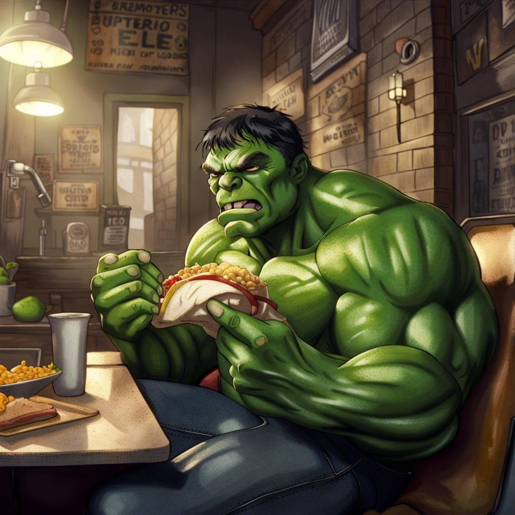 The Hulk Eating a Burrito