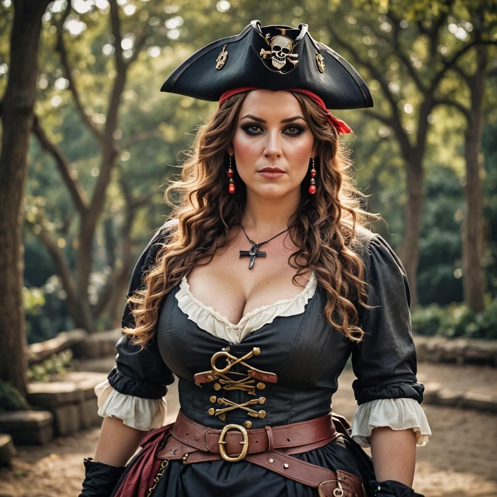 Curvy Pirate Wench Portrait in Sharp Focus