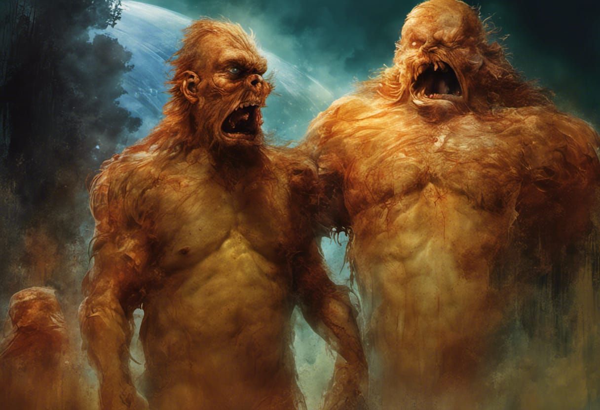 The Thing: Expressionist Oil Painting in Gouache Style