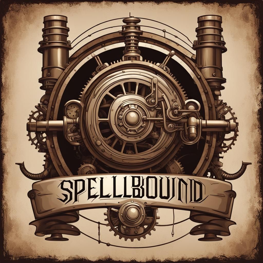 Spellbound: Steampunk Engine Modern Rock Logo