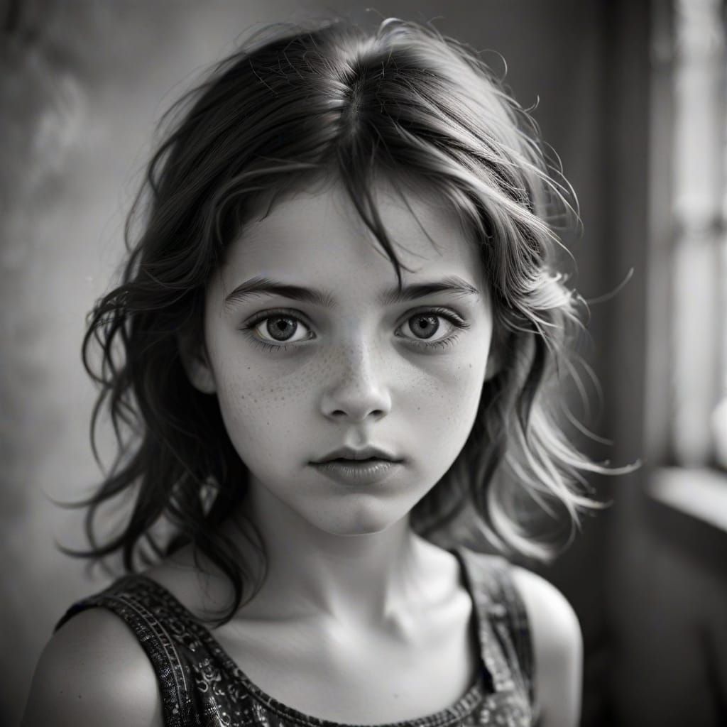 Young Girl in a Haunting Portrait