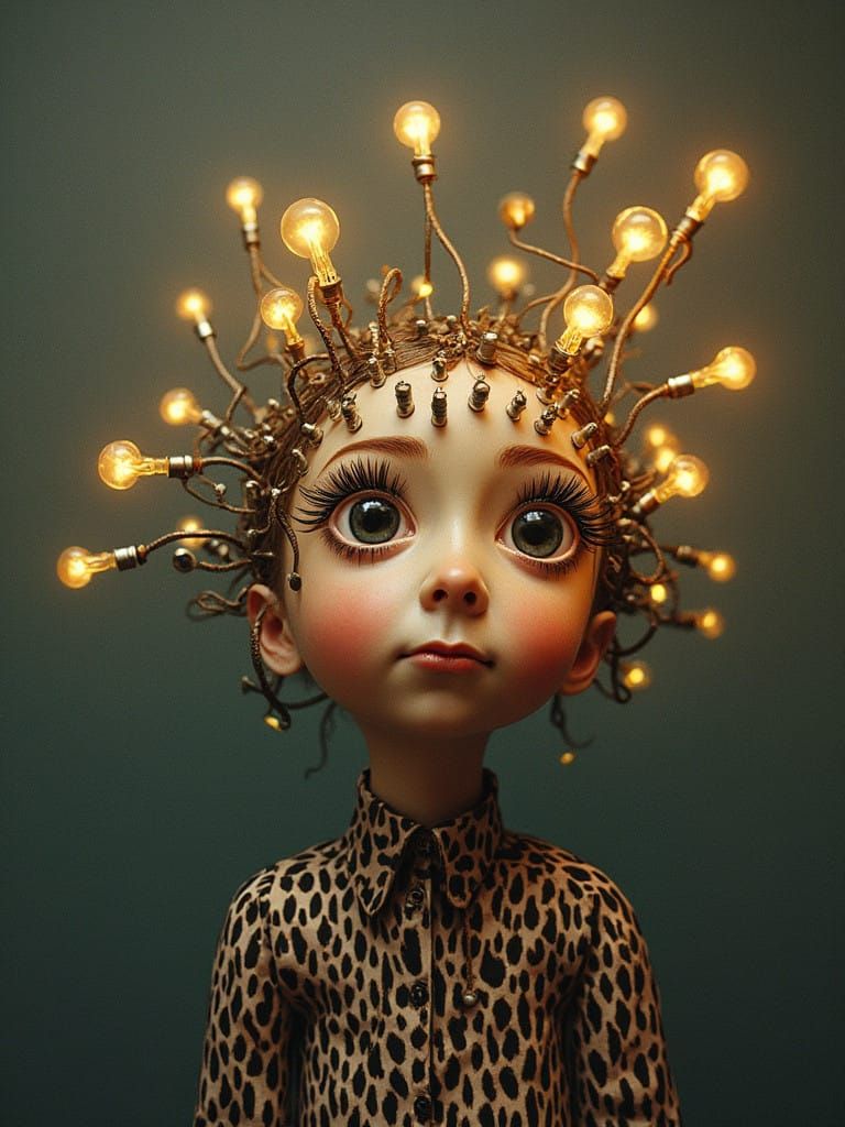 Tiny Chese String Folks with Lightbulbs