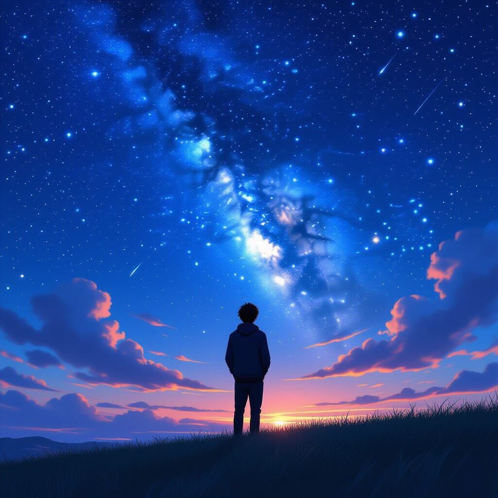 Anime Starry Sky: A Digital Art Landscape