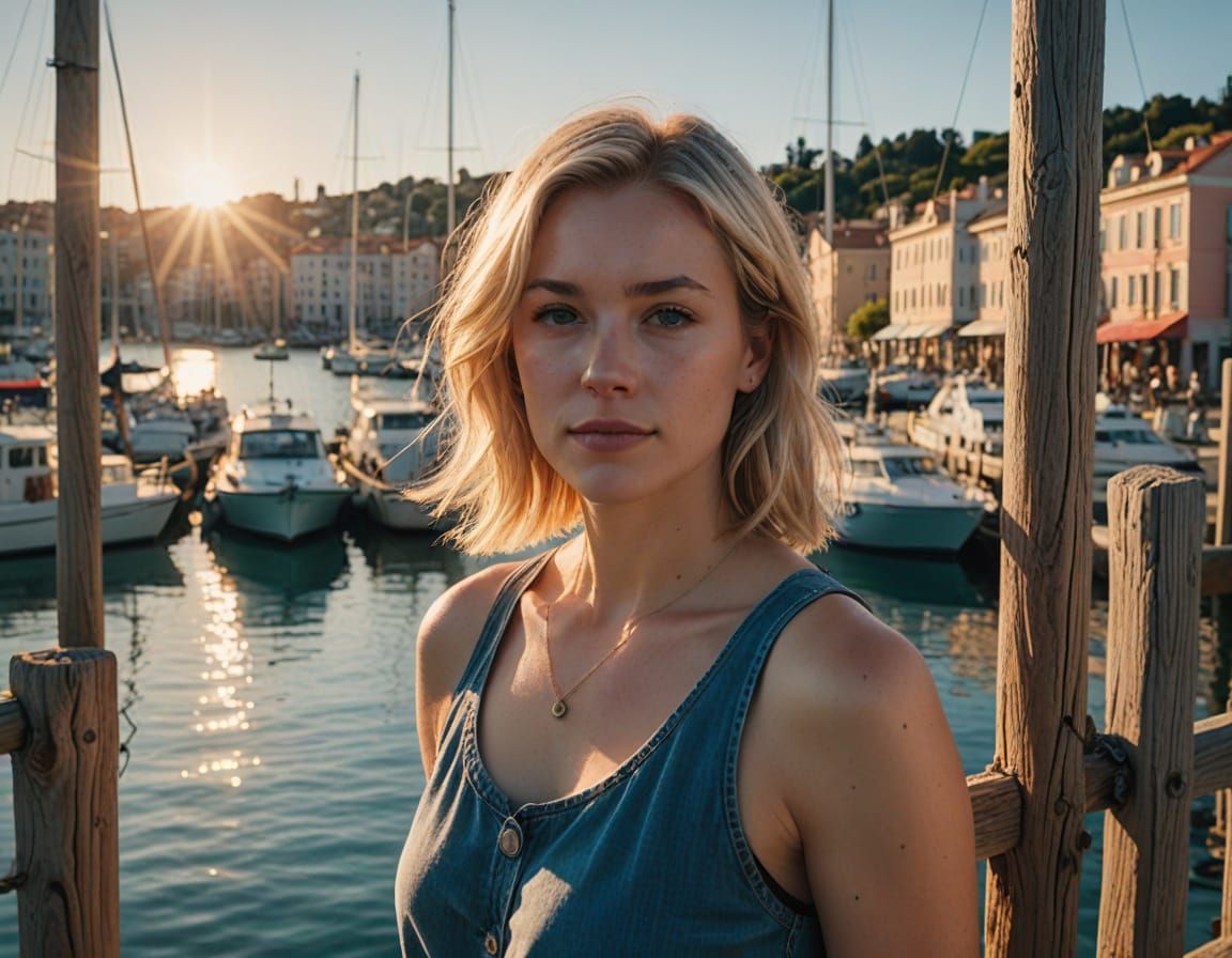 Warm Golden Hour in a Mediterranean City