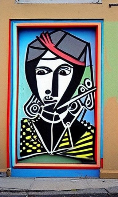 Picasso Street Art in Banksy Style
