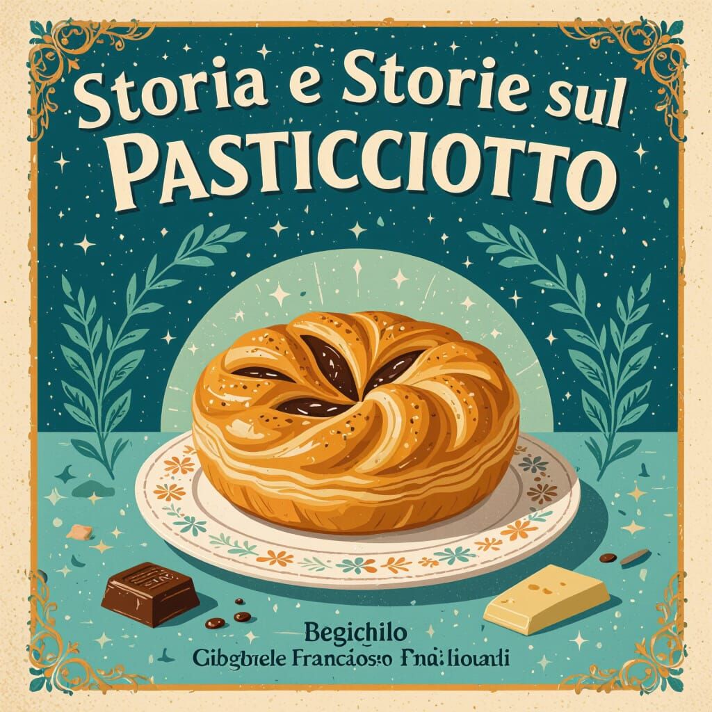 Pasticciotto Book Cover with Apulian Decoration, Digital Art