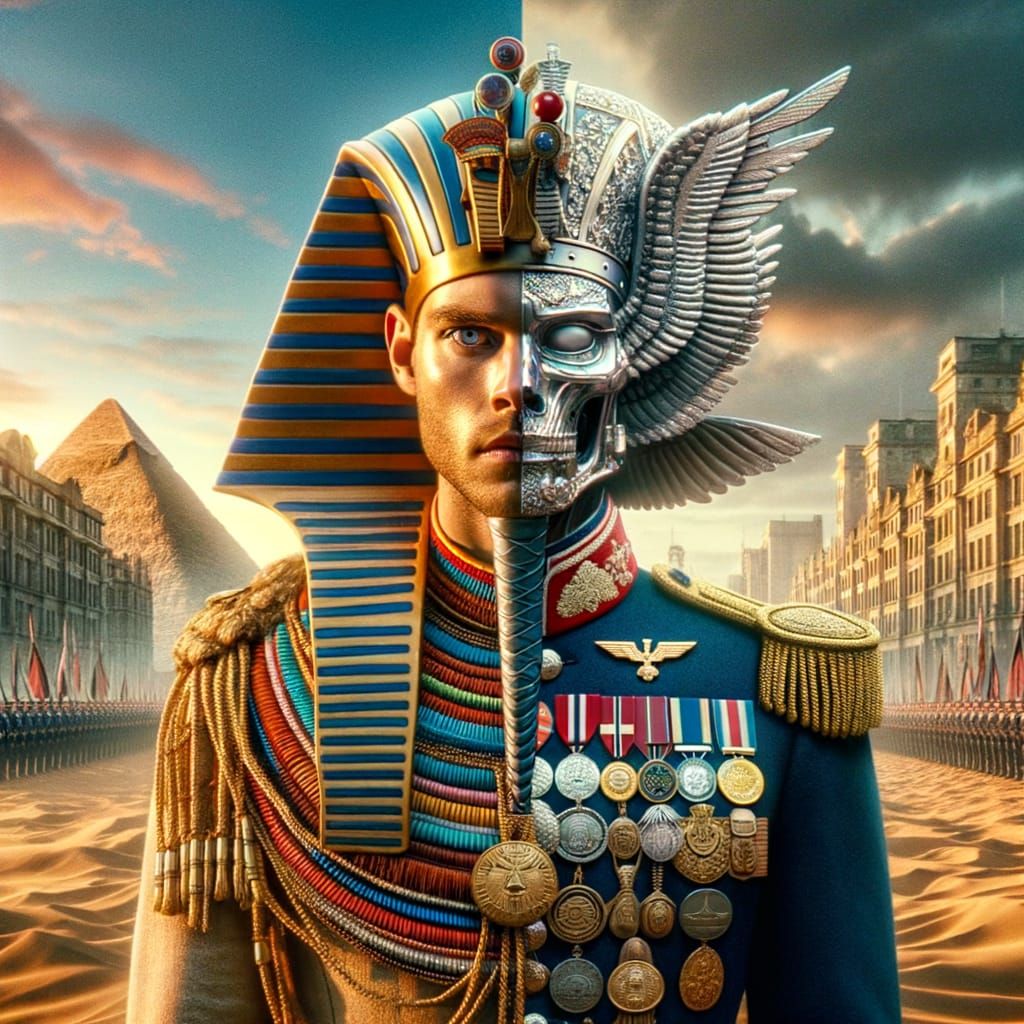 Pharaoh in Anachronistic London: A Hyper-Real Image