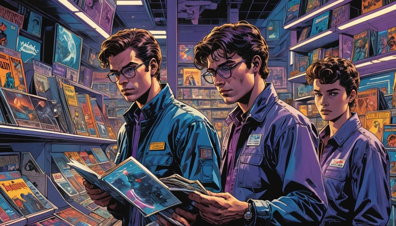 Retro-Futuristic Comic Book Magazine in Dystopian Style