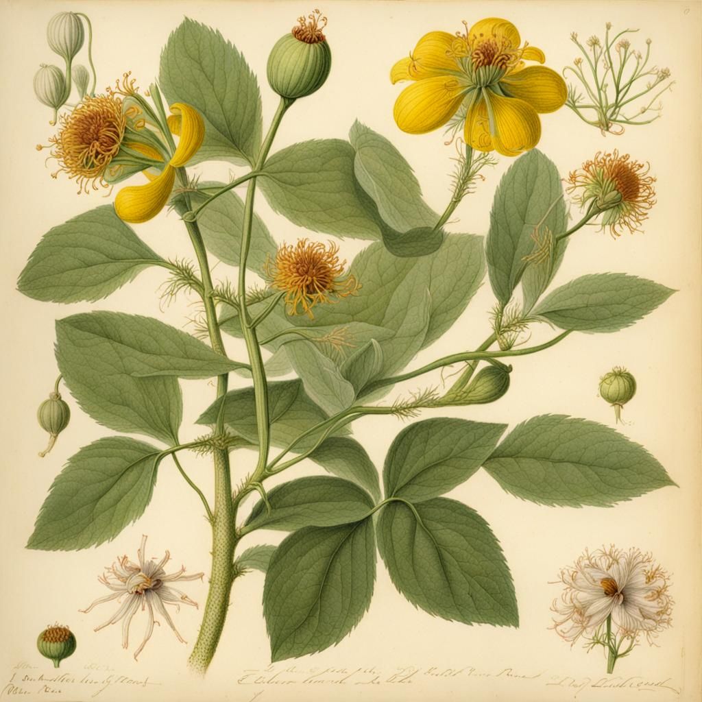 Vintage Botanical Illustration in Blackwell Style