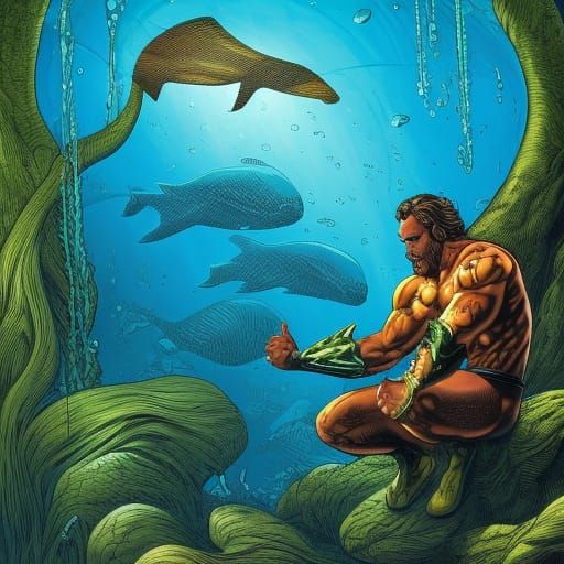 Aquaman's Existential Zoo Visit: Comic Book Art