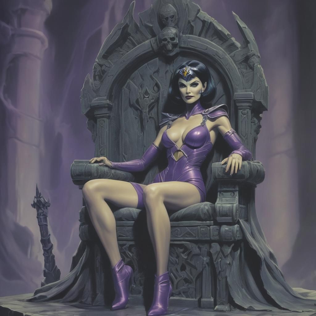 Evil-Lyn Ascends Skeletor's Throne: Digital Art