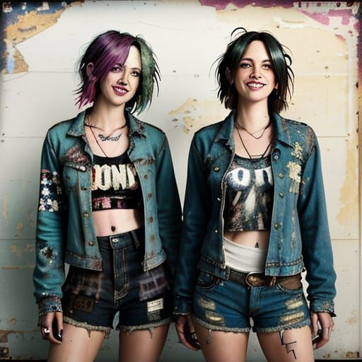 Hyperrealistic Grunge Women in American Street Style