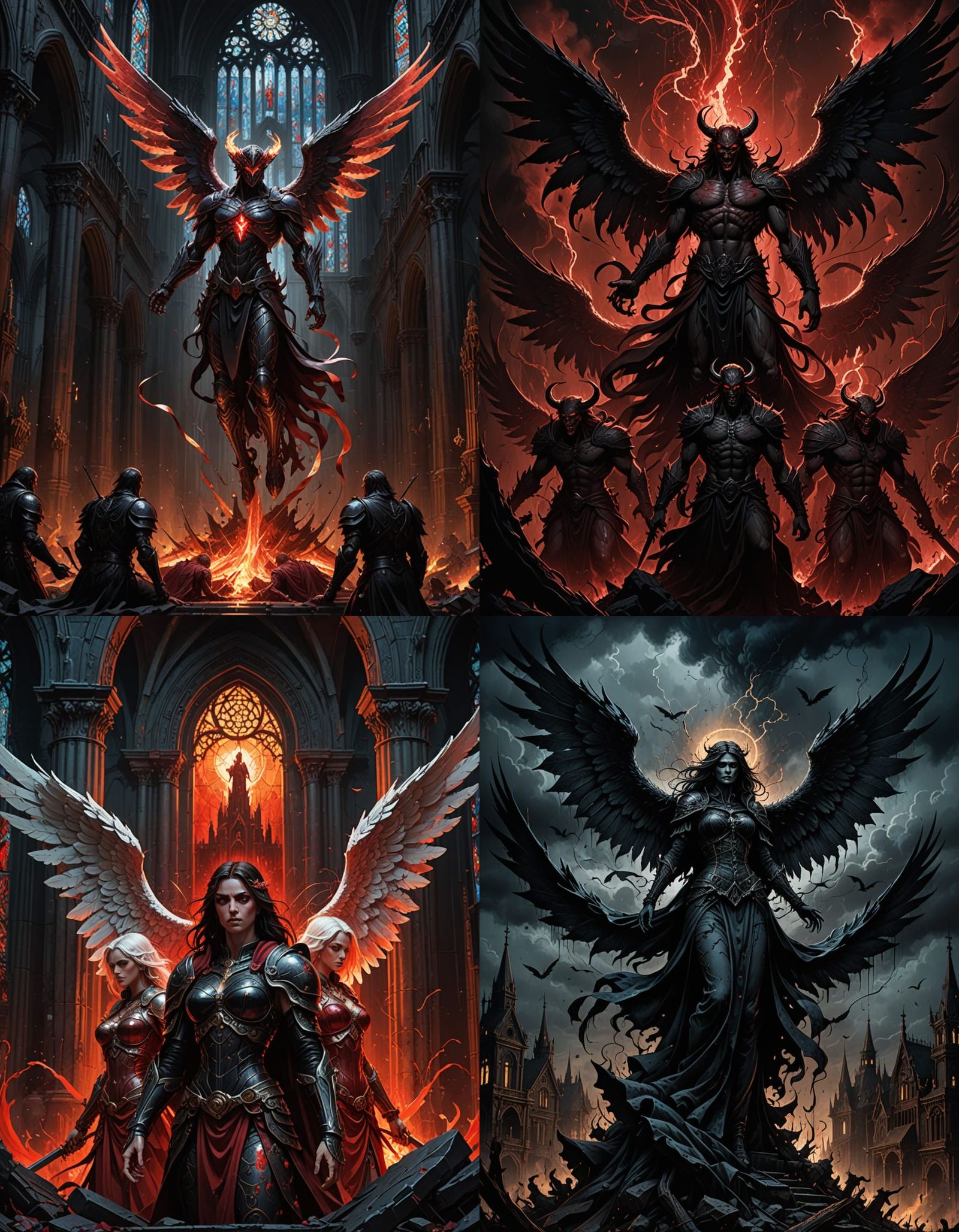 Vibrant Hellish Angels in Aggressive Speedpaint