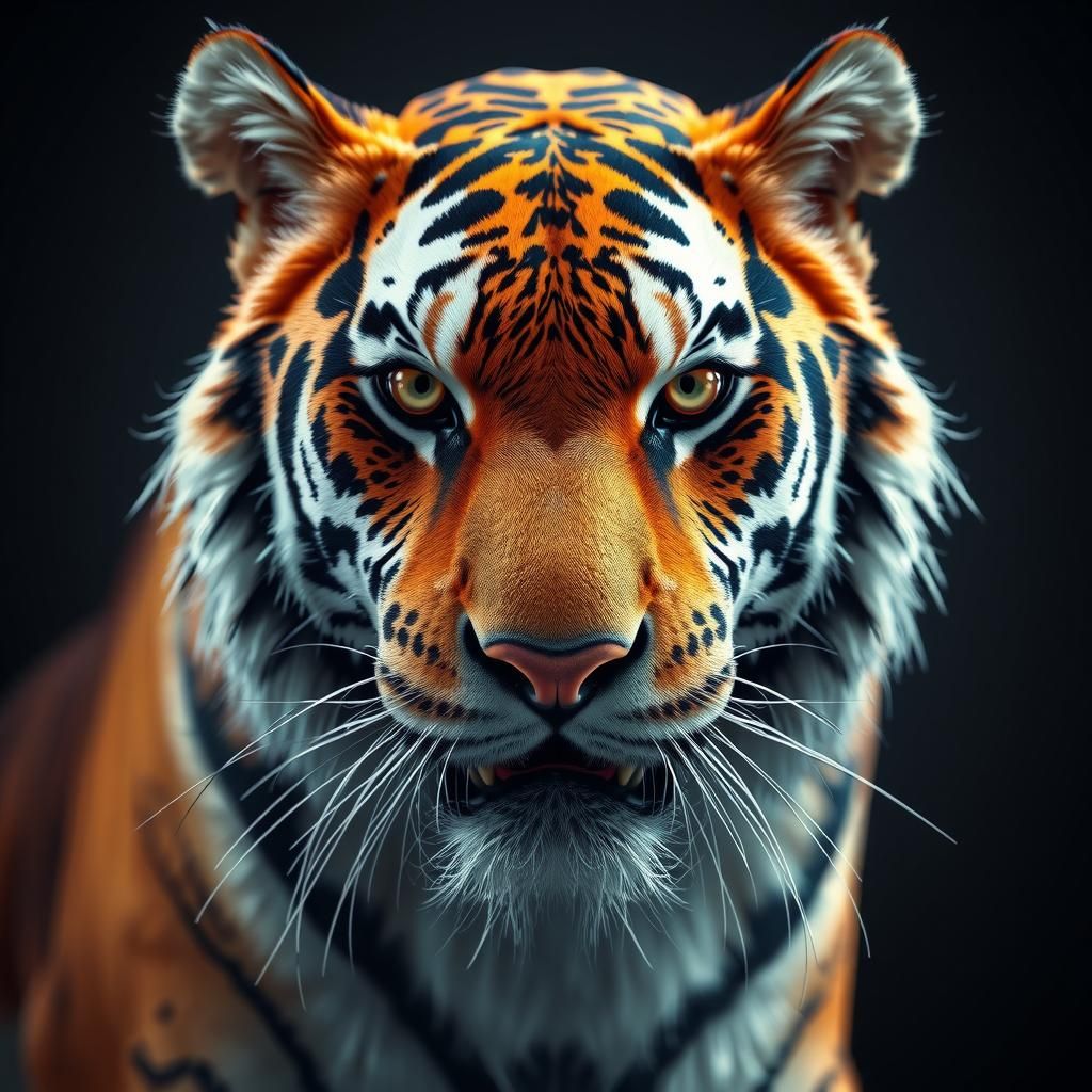 Diamond Tiger Portrait in Hyperrealistic Style