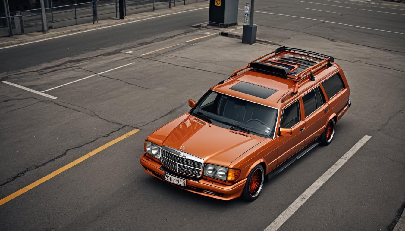Futuristic 80s Mercedes-Benz AMG Station Wagon