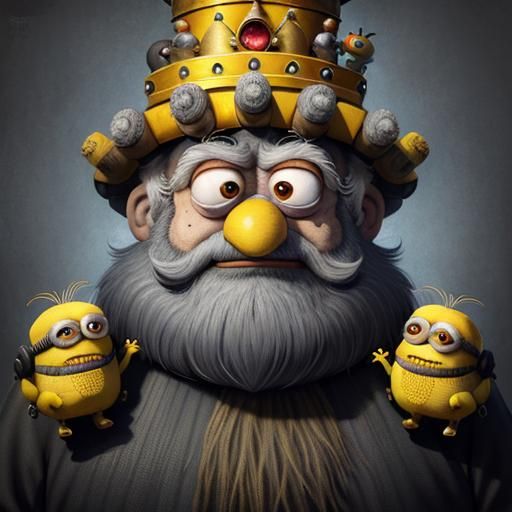 Surreal Muppet King in Pop Surrealism Style