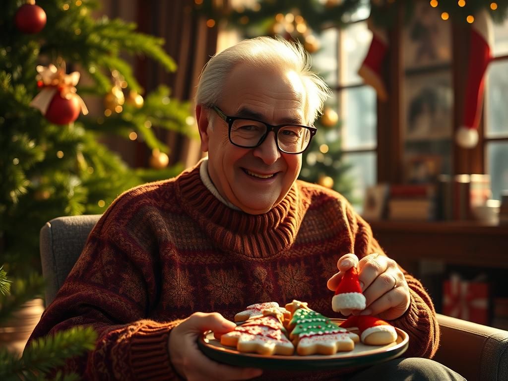 Festive Portrait Savoring Christmas Cookies