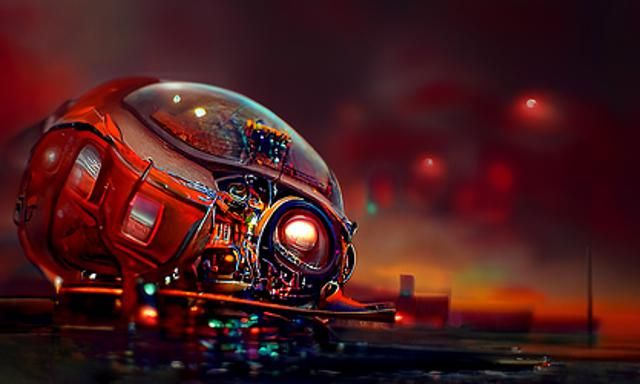 Steampunk Sci-Fi Digital Illustration in Pastel Colors