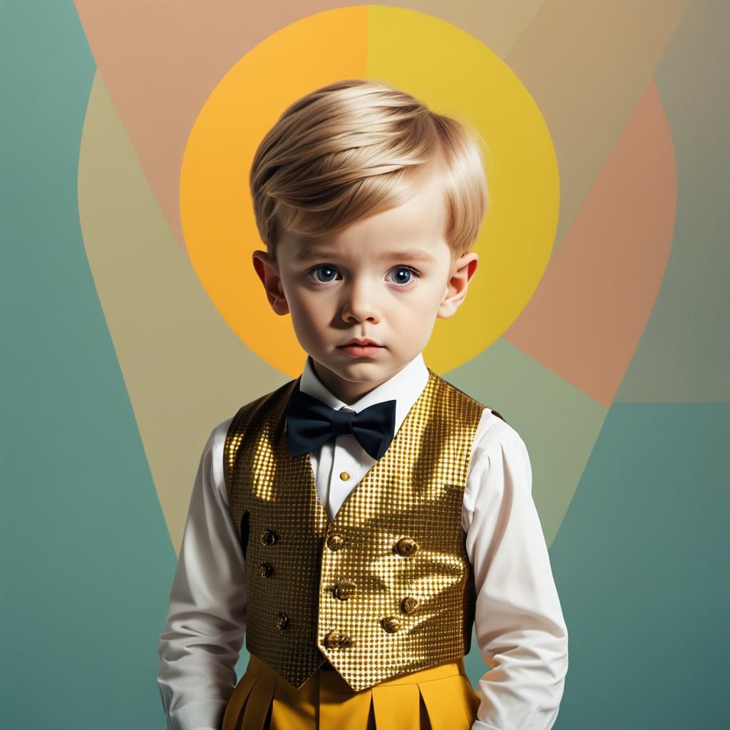 Pop Art Portrait of Child in Formal Attire