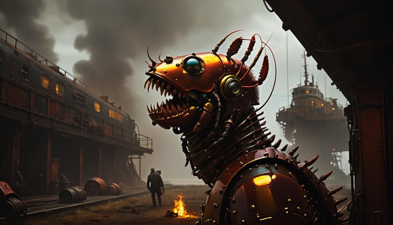 Dynamic Action in Saturated Rustpunk Style