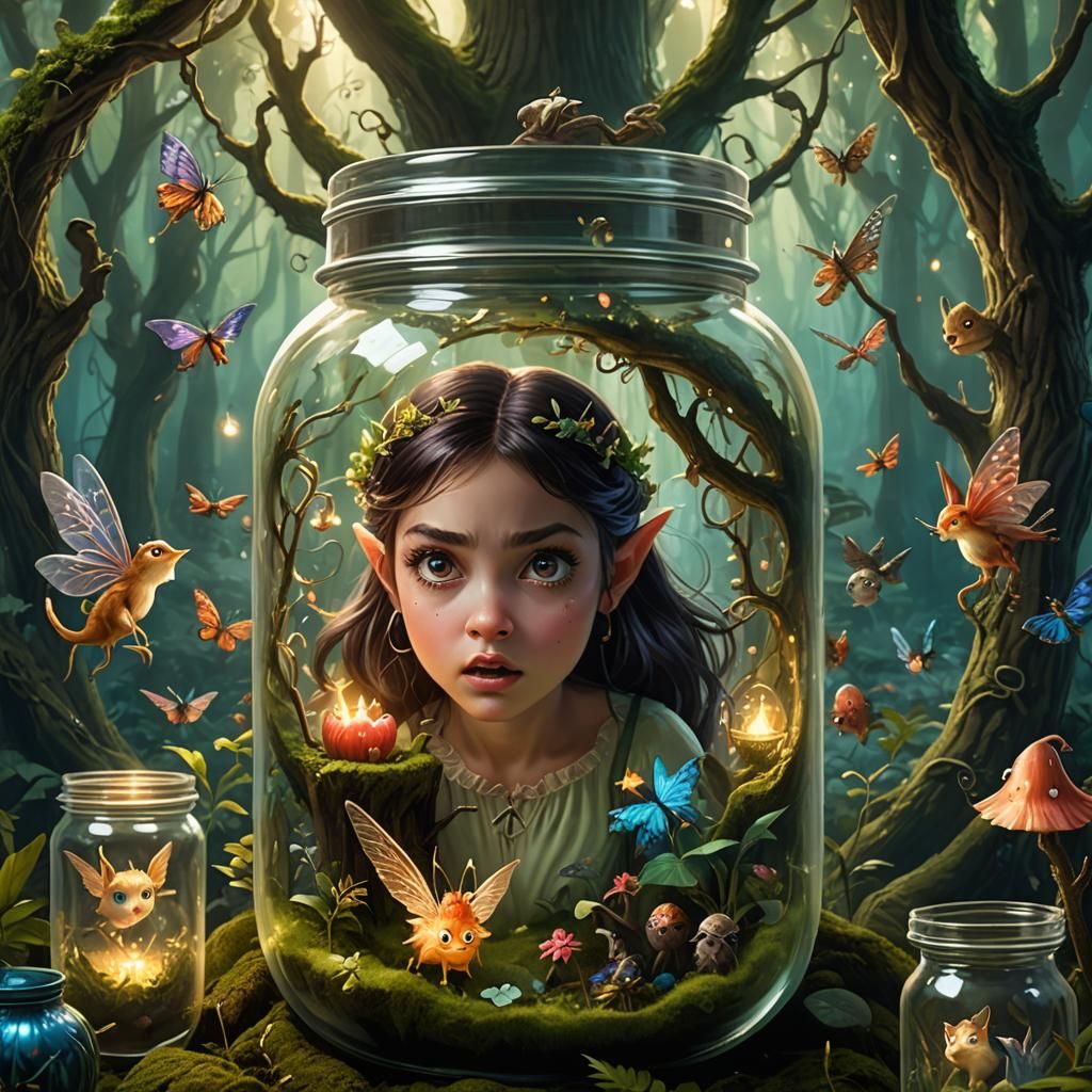 Captive Fairy in Enchanted Forest