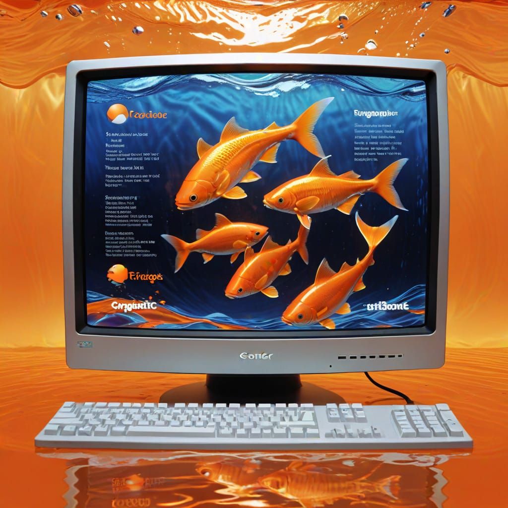 Vintage Windows 95 Computer in Retro Frutiger Aesthetic