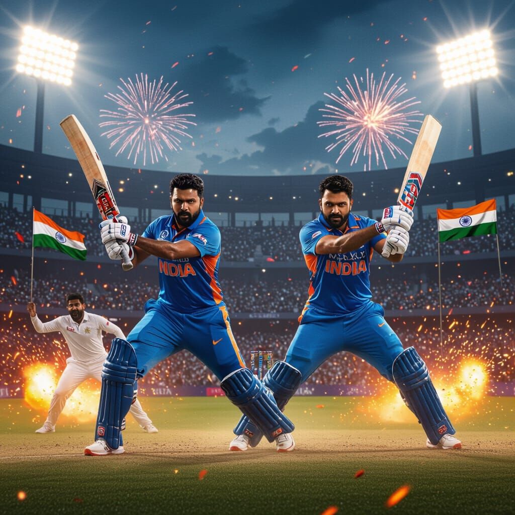 8K Cinematic Cricket Poster: India vs Pakistan Match