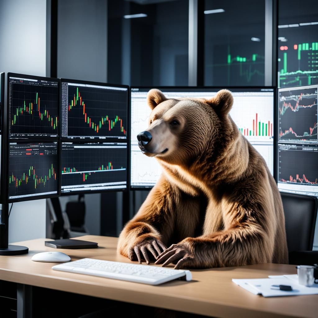 Bear Trader Analyzing Forex Chart