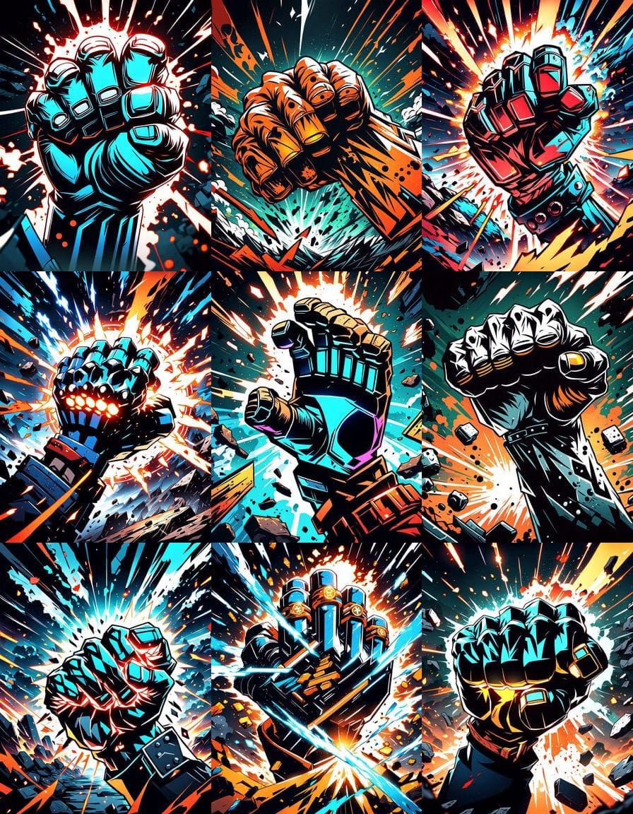 Anime Character's Powerful Strike Fractures the Landscape