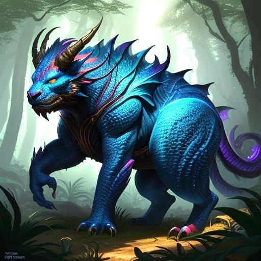 Fantastic Beast Riding a Majestic Companion in a Vibrant Wor...