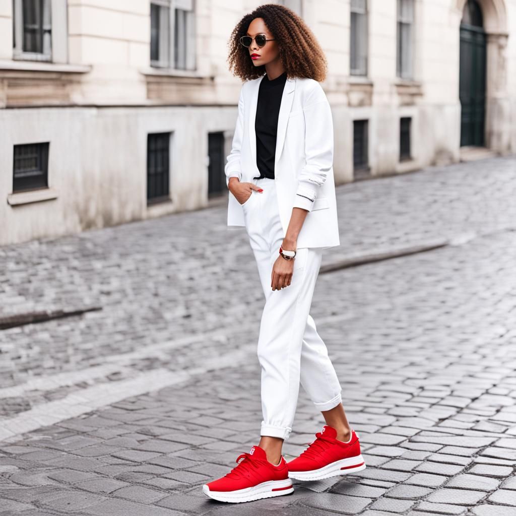 Casual Elegance: The Red Sneaker Statement