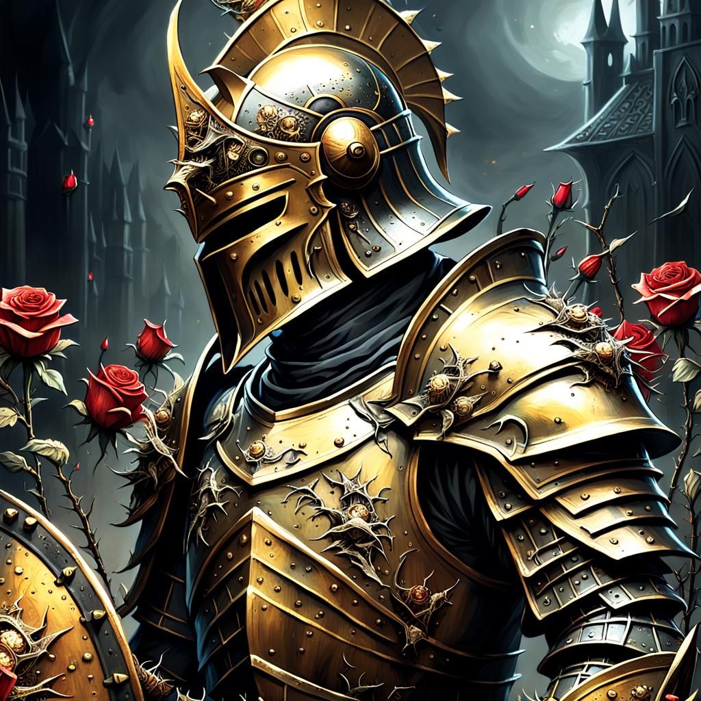 Dark Fantasy Paladin in Gothic Art Style