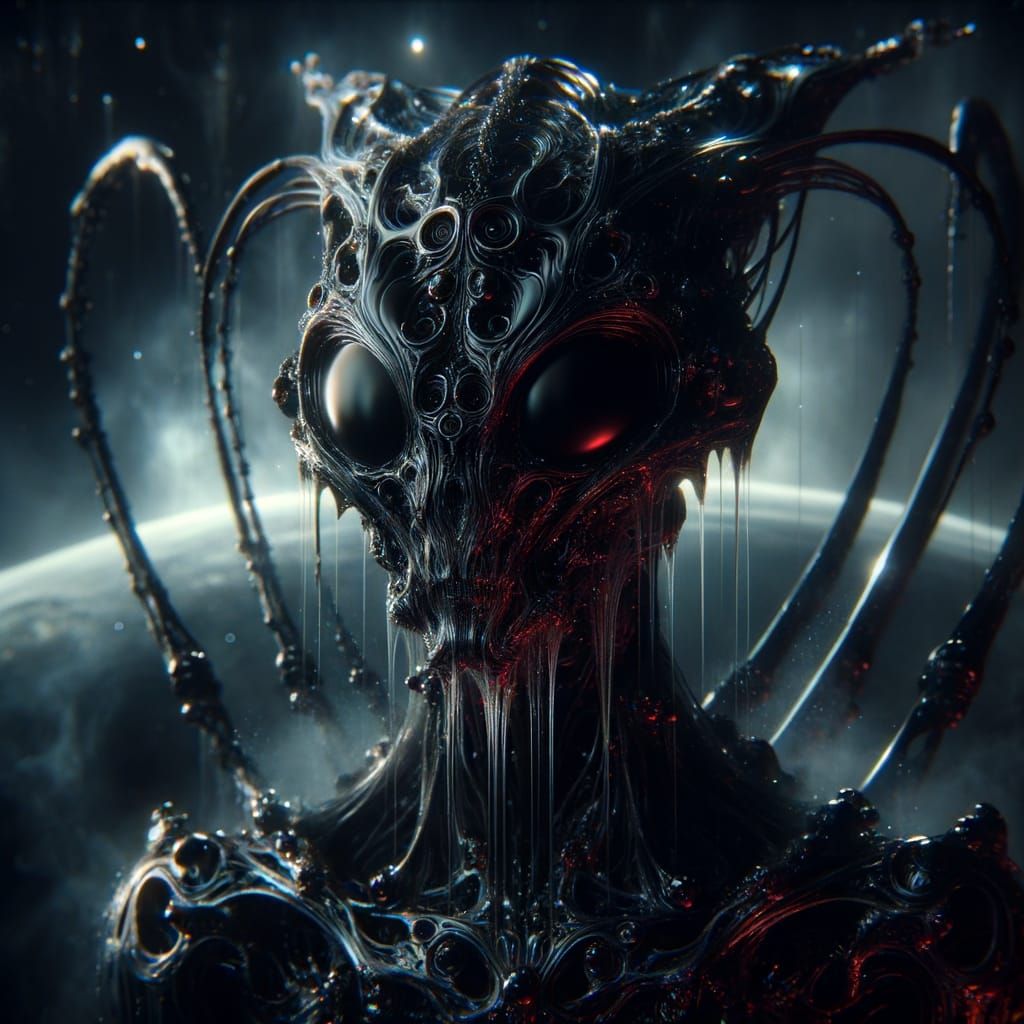 Eerie Cyborg Alien Dominating Fantasy Realm in 8K