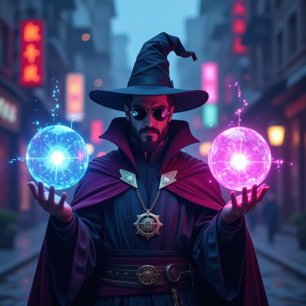 Cyberpunk Sorcerer in a Neon Multiverse: Dr. Strange Conjure...