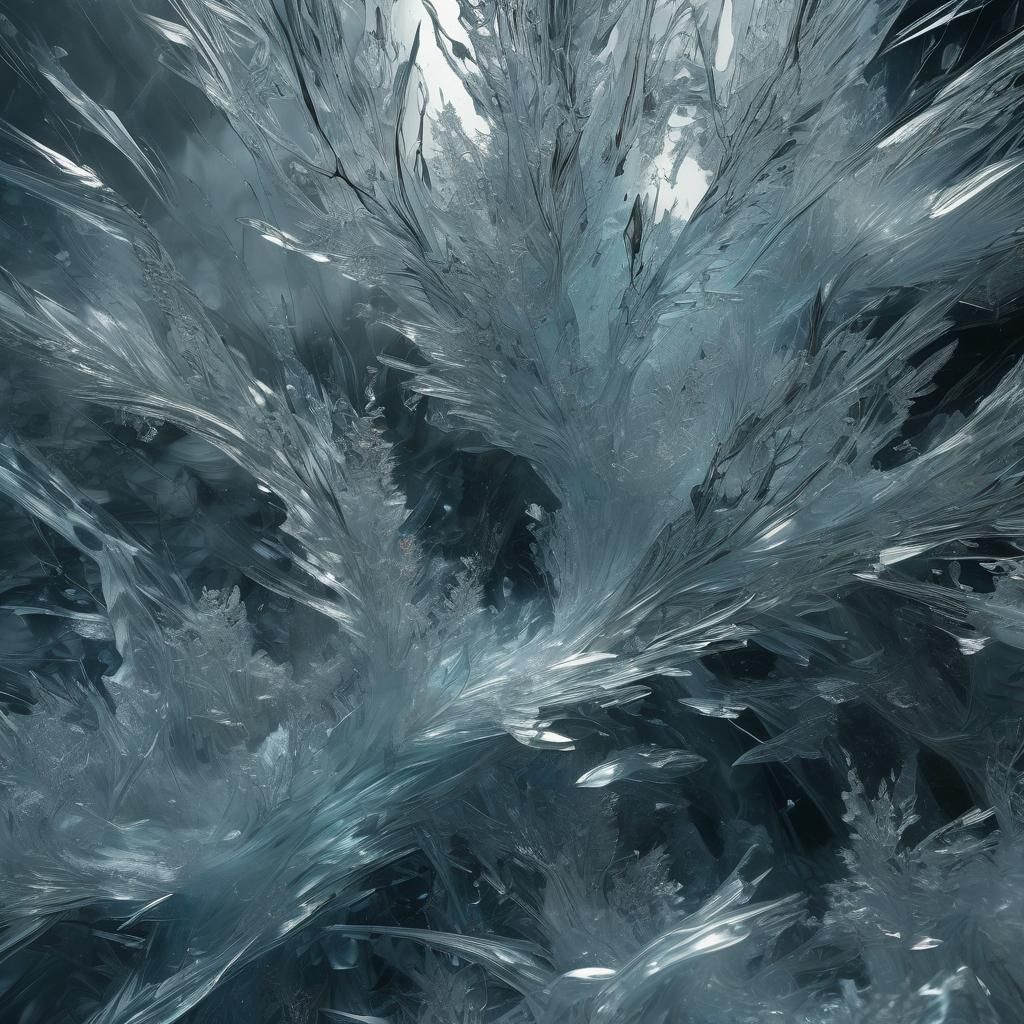 Electrifying Frozen Moment in Art Nouveau Cyberpunk Fusion