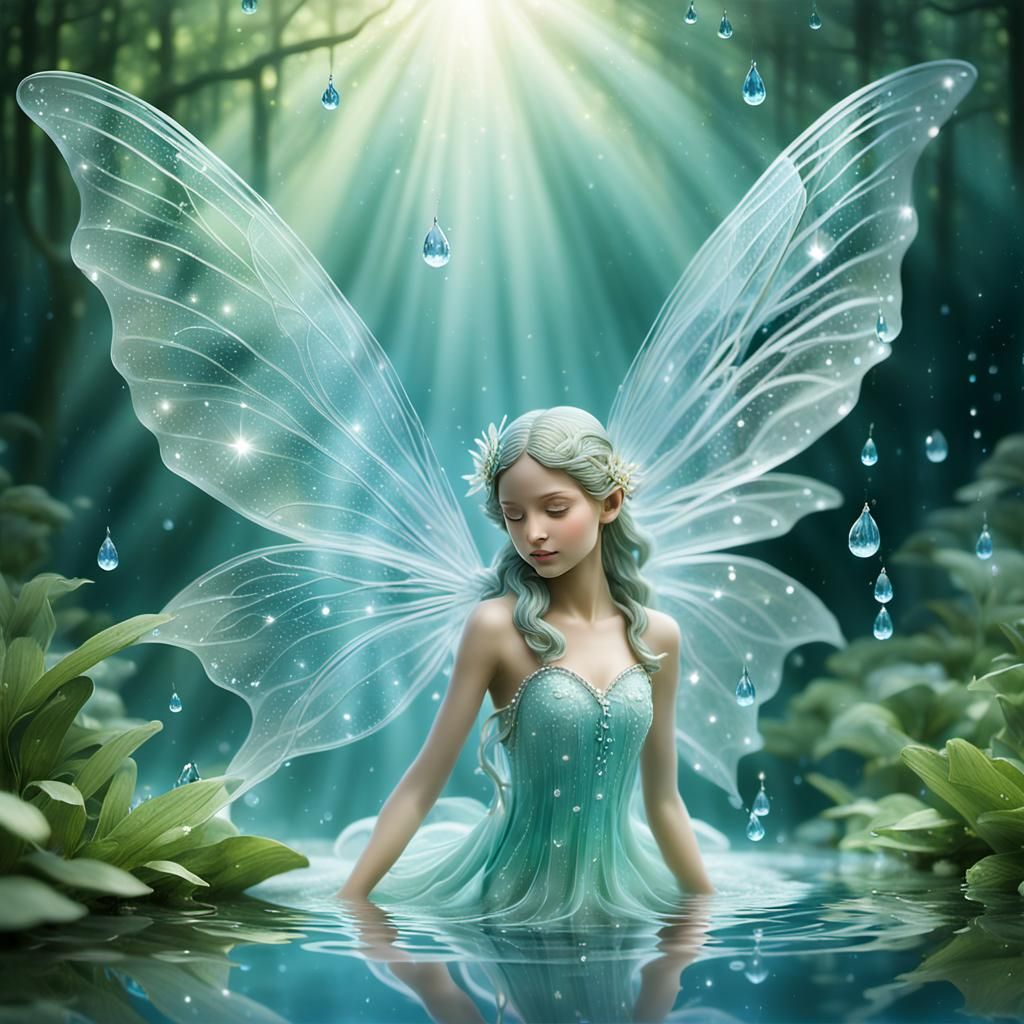 “Ephemere Magie: Die zarte Welt der Wasserfee"
