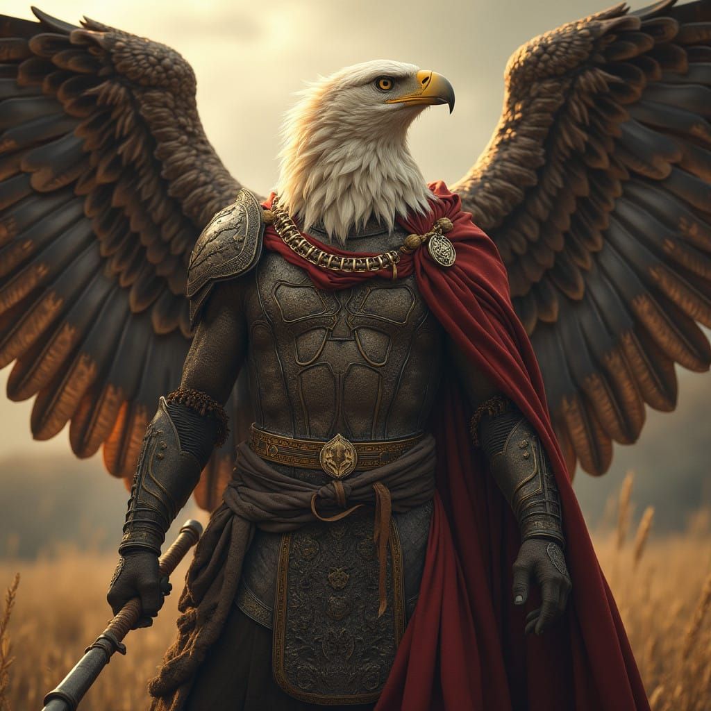 Eagle Headed God of Authority and Wisdom in Cinematic Style