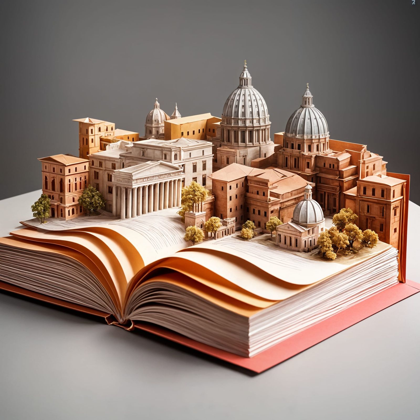 Majestic Rome Book in Origami Style