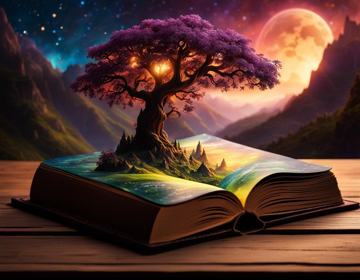 Fantasy Book Opens to Reveal Magical World